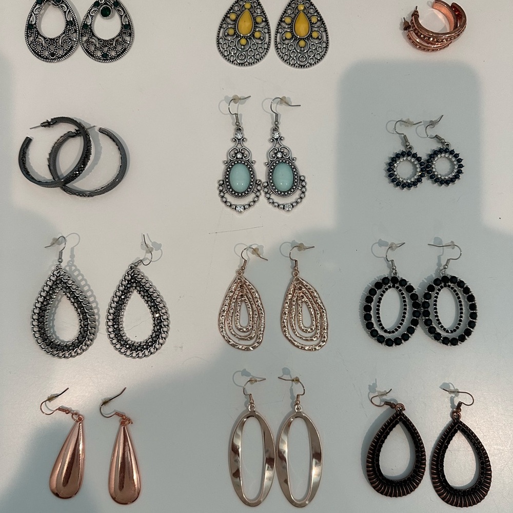 EARRINGS-12 Pair - Brand New